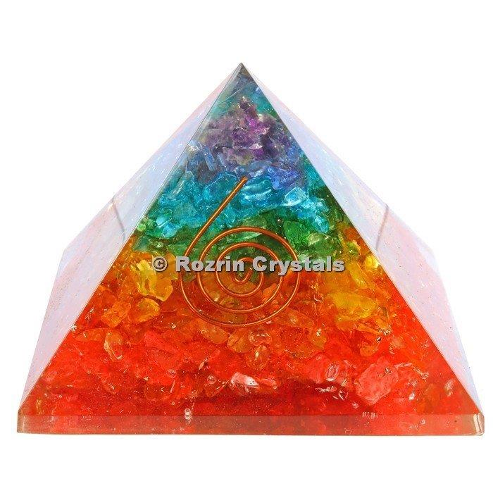 Rainbow Chakra Healing Orgone Pyramids