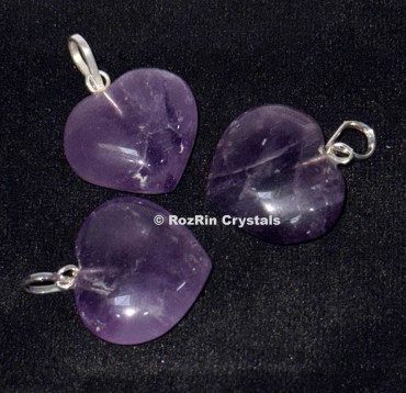 Amethyst Heart Pendants