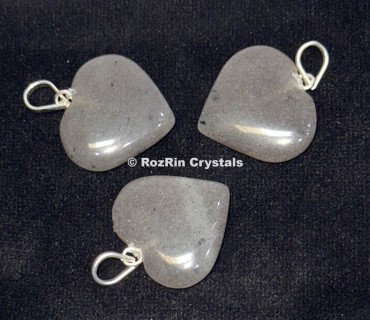 Grey Aventurine Heart Pendants