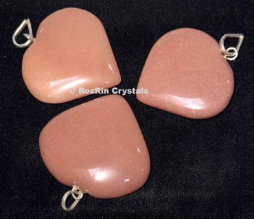 Peach Aventurine Heart Pendants