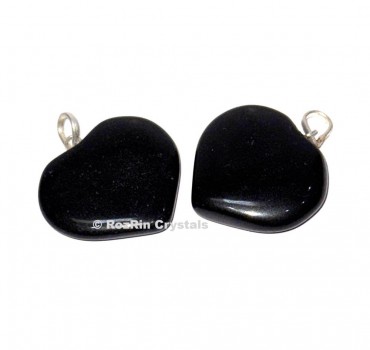 Black Agate Heart Pendants